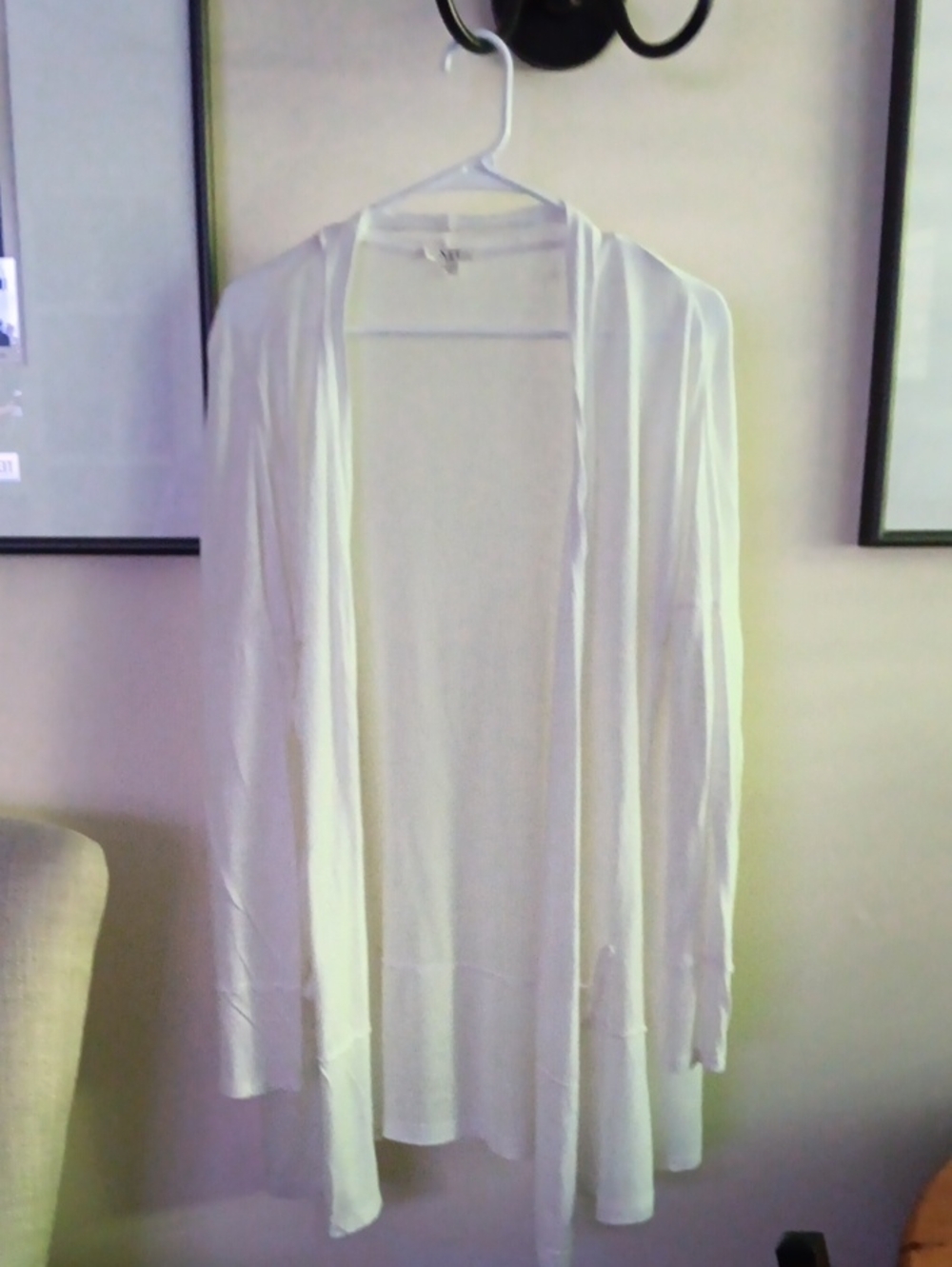 NZT NIC&ZOEWhite Open-Front Draped Cardigan